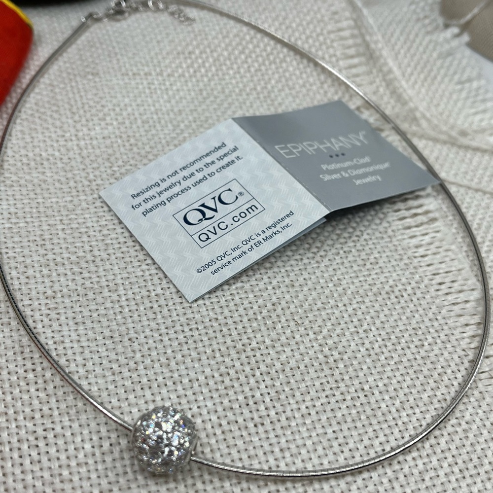 925 Sterling Silver QVC Epiphany Diamonique Pavé Bead Necklace - Picture 14 of 16